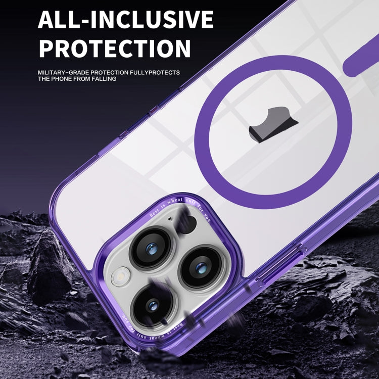 For iPhone 14 Ice Color Magnetic Series PC + Acrylic Magsafe Phone Case(Purple) - iPhone 14 Cases by buy2fix | Online Shopping UK | buy2fix