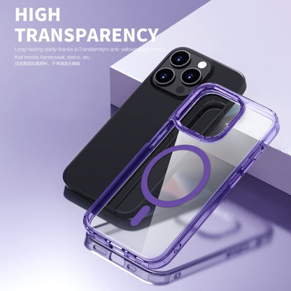 For iPhone 14 Ice Color Magnetic Series PC + Acrylic Magsafe Phone Case(Purple) - iPhone 14 Cases by buy2fix | Online Shopping UK | buy2fix