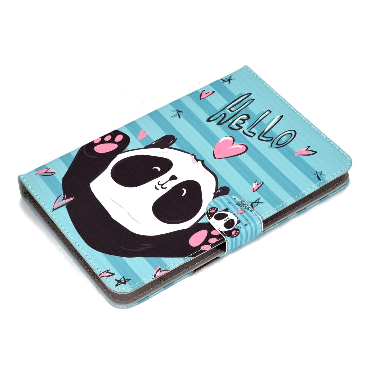 For 10 inch Universal Tablet PC Colored Drawing Pattern Horizontal Flip PU Leather Case with Holder & Card Slot(Love Panda) - 7 inch by buy2fix | Online Shopping UK | buy2fix