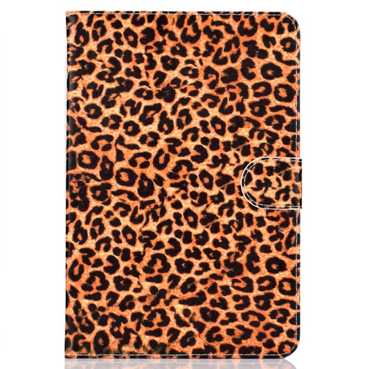 For 10 inch Universal Tablet PC Colored Drawing Pattern Horizontal Flip PU Leather Case with Holder & Card Slot(Yellow Leopard) - 7 inch by buy2fix | Online Shopping UK | buy2fix