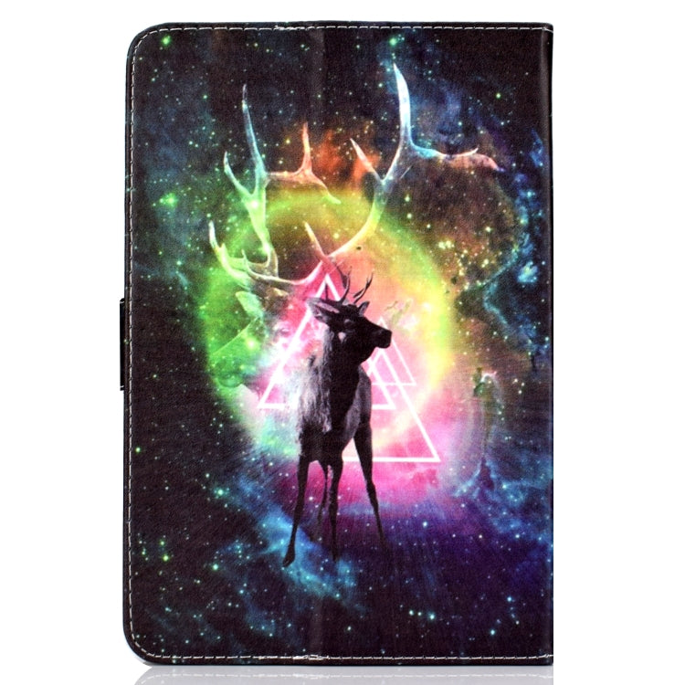 For 7 inch Universal Tablet PC Colored Drawing Pattern Horizontal Flip PU Leather Case with Holder & Card Slot(Starry Deer) - 7 inch by buy2fix | Online Shopping UK | buy2fix