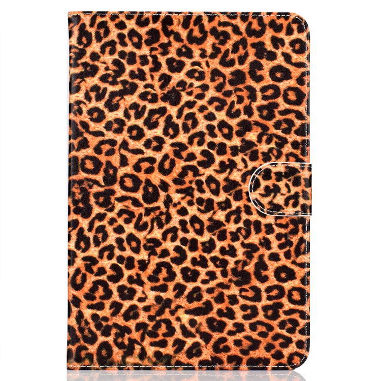 For 7 inch Universal Tablet PC Colored Drawing Pattern Horizontal Flip PU Leather Case with Holder & Card Slot(Yellow Leopard) - 7 inch by buy2fix | Online Shopping UK | buy2fix