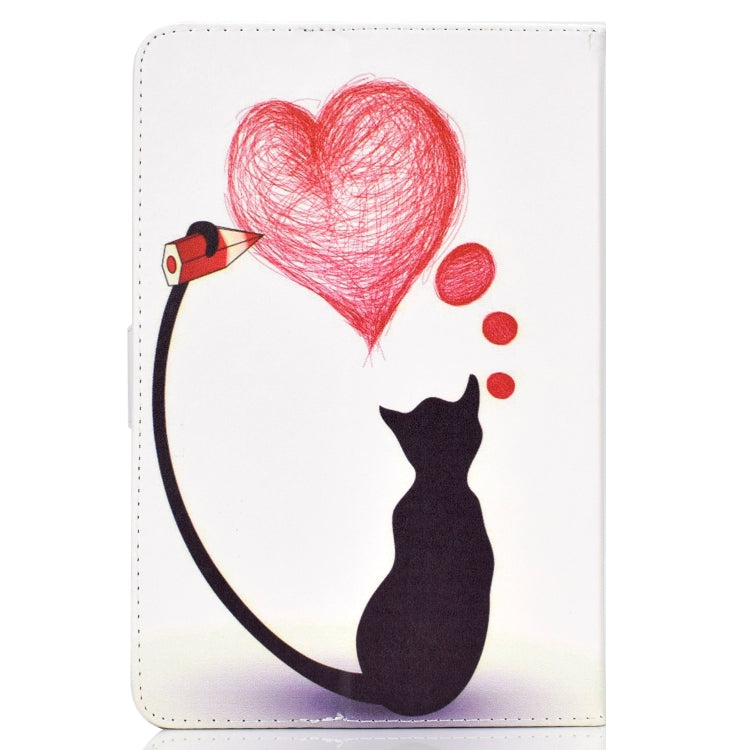 For 8 inch Universal Tablet PC Colored Drawing Pattern Horizontal Flip PU Leather Case with Holder & Card Slot(Loving Cat) - 7 inch by buy2fix | Online Shopping UK | buy2fix