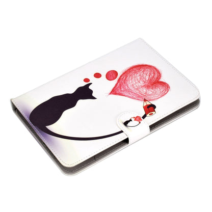 For 8 inch Universal Tablet PC Colored Drawing Pattern Horizontal Flip PU Leather Case with Holder & Card Slot(Loving Cat) - 7 inch by buy2fix | Online Shopping UK | buy2fix