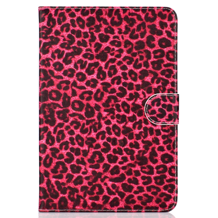 For 8 inch Universal Tablet PC Colored Drawing Pattern Horizontal Flip PU Leather Case with Holder & Card Slot(Red Pink Leopard) - 7 inch by buy2fix | Online Shopping UK | buy2fix
