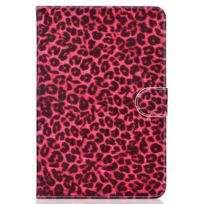 For 8 inch Universal Tablet PC Colored Drawing Pattern Horizontal Flip PU Leather Case with Holder & Card Slot(Red Pink Leopard) - 7 inch by buy2fix | Online Shopping UK | buy2fix