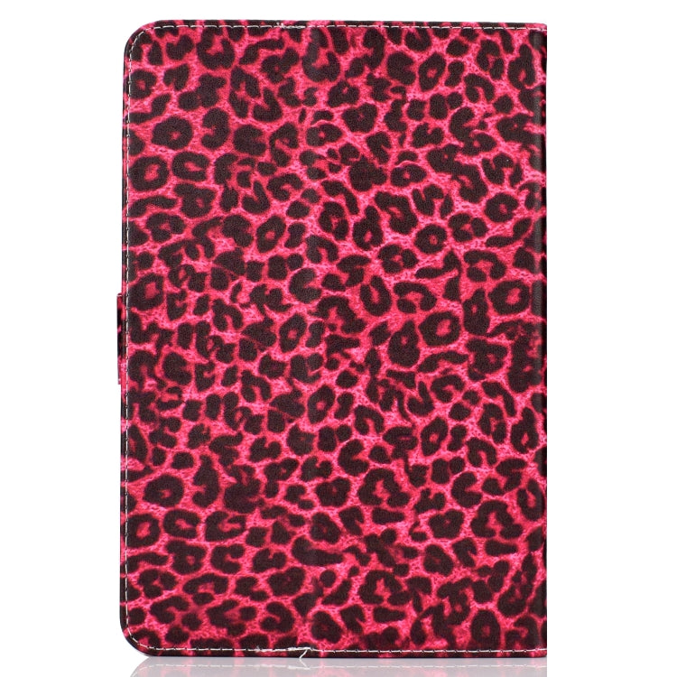 For 8 inch Universal Tablet PC Colored Drawing Pattern Horizontal Flip PU Leather Case with Holder & Card Slot(Red Pink Leopard) - 7 inch by buy2fix | Online Shopping UK | buy2fix