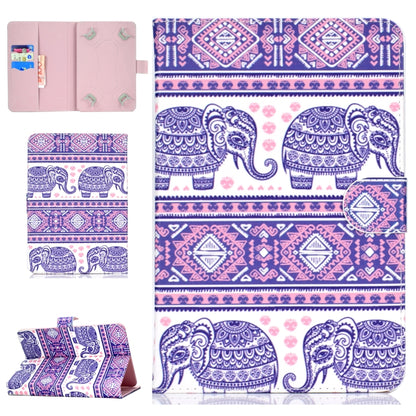 For 8 inch Universal Tablet PC Colored Drawing Pattern Horizontal Flip PU Leather Case with Holder & Card Slot(Totem Elephant) - 7 inch by buy2fix | Online Shopping UK | buy2fix