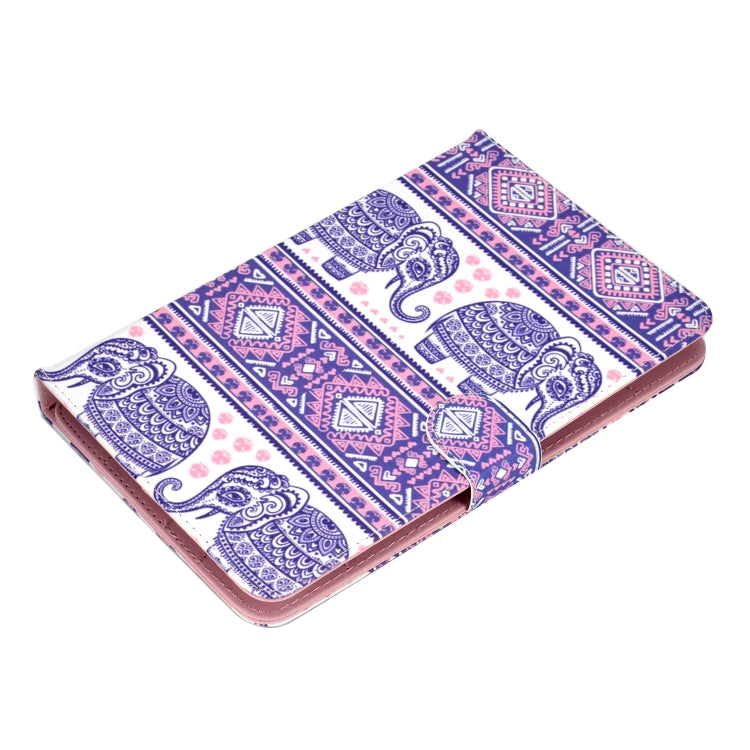 For 8 inch Universal Tablet PC Colored Drawing Pattern Horizontal Flip PU Leather Case with Holder & Card Slot(Totem Elephant) - 7 inch by buy2fix | Online Shopping UK | buy2fix