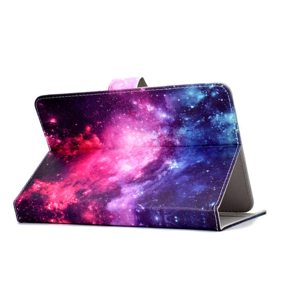 For 8 inch Universal Tablet PC Colored Drawing Pattern Horizontal Flip PU Leather Case with Holder & Card Slot(Starry Sky) - 7 inch by buy2fix | Online Shopping UK | buy2fix