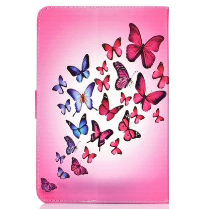 For 8 inch Universal Tablet PC Colored Drawing Pattern Horizontal Flip PU Leather Case with Holder & Card Slot(Butterfly) - 7 inch by buy2fix | Online Shopping UK | buy2fix