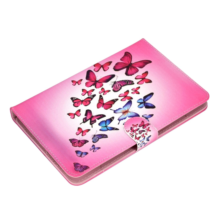 For 8 inch Universal Tablet PC Colored Drawing Pattern Horizontal Flip PU Leather Case with Holder & Card Slot(Butterfly) - 7 inch by buy2fix | Online Shopping UK | buy2fix
