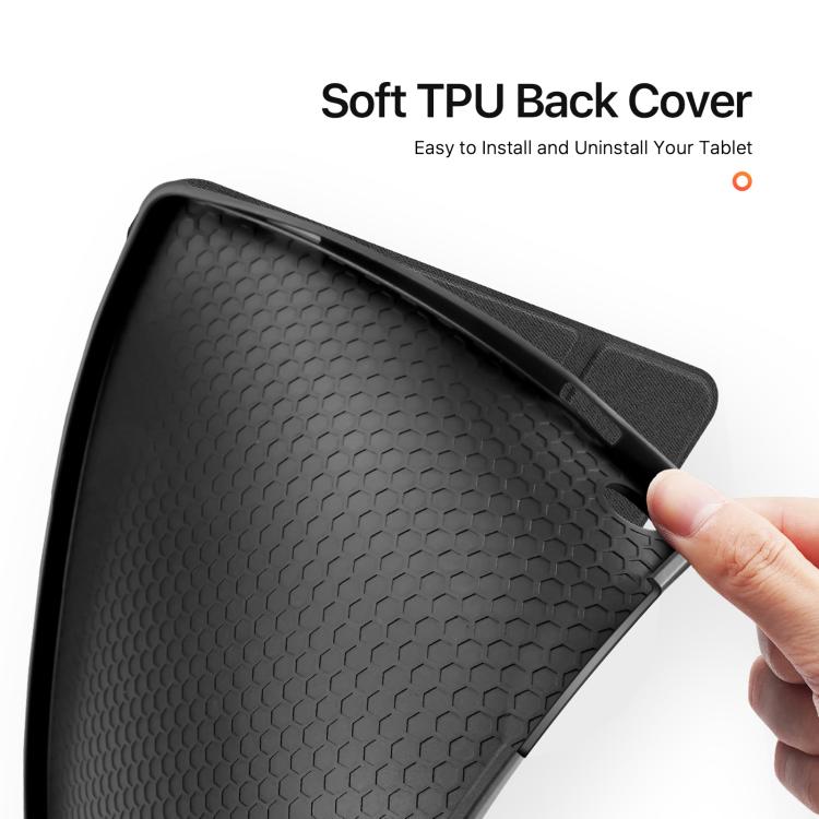 For Samsung Galaxy Tab A11+ / A9+ DUX DUCIS Domo Series Magnetic Flip Leather Tablet Case(Black) by DUX DUCIS