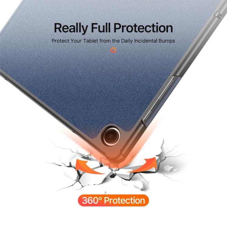 For Samsung Galaxy Tab A11+ / A9+ DUX DUCIS Domo Series Magnetic Flip Leather Tablet Case(Blue) by DUX DUCIS