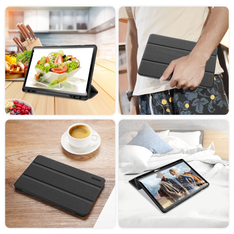 For Samsung Galaxy Tab S9 FE / S10 FE DUX DUCIS Domo Series Magnetic Flip Leather Tablet Case(Black) by DUX DUCIS