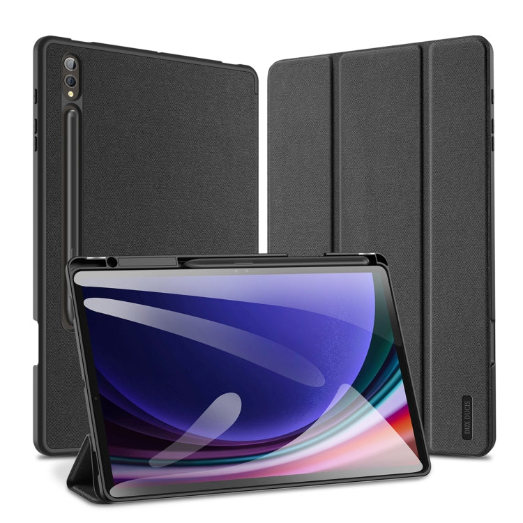 For Samsung Galaxy Tab S10+ DUX DUCIS Domo Series Magnetic Flip Leather Tablet Case(Black) - Other Galaxy Tab PC by DUX DUCIS | Online Shopping UK | buy2fix