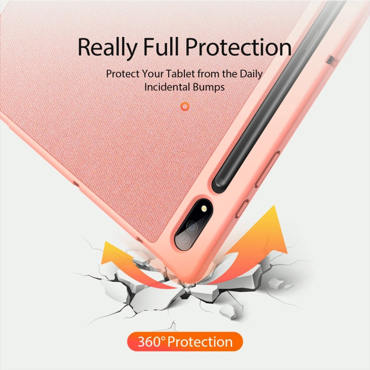 For Samsung Galaxy Tab S10 Ultra DUX DUCIS Domo Series Magnetic Flip Leather Tablet Case(Pink) - Other Galaxy Tab PC by DUX DUCIS | Online Shopping UK | buy2fix