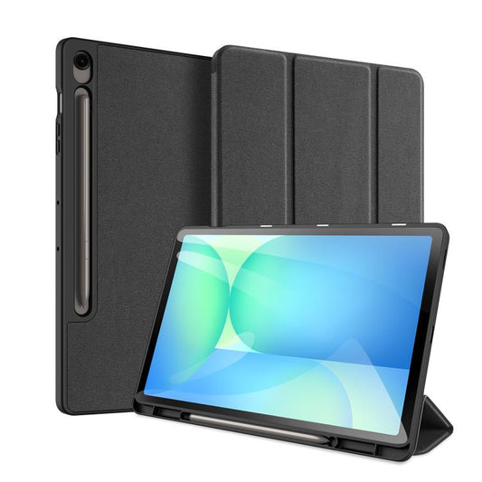 For Samsung Galaxy Tab S10 FE+ DUX DUCIS Domo Series Magnetic Flip Leather Tablet Case(Black) - Galaxy Tab S10 FE+ by DUX DUCIS | Online Shopping UK | buy2fix