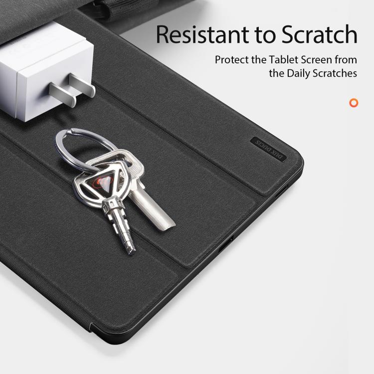 For Samsung Galaxy Tab S10 FE+ DUX DUCIS Domo Series Magnetic Flip Leather Tablet Case(Black) - Galaxy Tab S10 FE+ by DUX DUCIS | Online Shopping UK | buy2fix