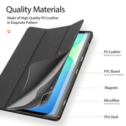 For Samsung Galaxy Tab S10 FE+ DUX DUCIS Domo Series Magnetic Flip Leather Tablet Case(Black) - Galaxy Tab S10 FE+ by DUX DUCIS | Online Shopping UK | buy2fix