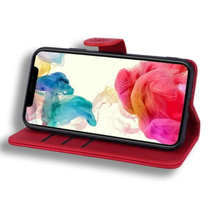 For iPhone 16 Plus Mandala Embossed Dual-Fold Calf Leather Phone Case(Red) by buy2fix