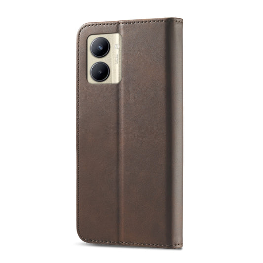 For Realme C33 2022 / C33 2023 LC.IMEEKE Calf Texture Horizontal Flip Leather Case(Brown) by LC.IMEEKE