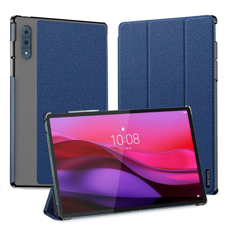For Lenovo Yoga Tab Plus DUX DUCIS Domo Series Magnetic Flip Leather Tablet Case(Blue) - Lenovo by DUX DUCIS | Online Shopping UK | buy2fix