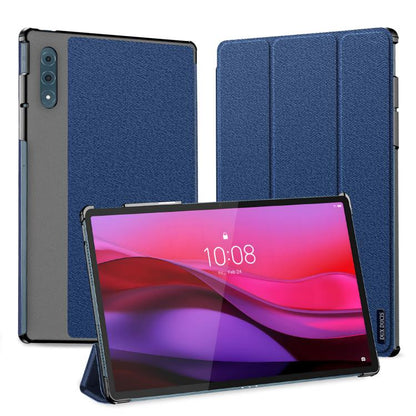 For Lenovo Yoga Tab Plus DUX DUCIS Domo Series Magnetic Flip Leather Tablet Case(Blue) - Lenovo by DUX DUCIS | Online Shopping UK | buy2fix