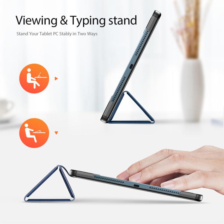 For Lenovo Yoga Tab Plus DUX DUCIS Domo Series Magnetic Flip Leather Tablet Case(Blue) - Lenovo by DUX DUCIS | Online Shopping UK | buy2fix