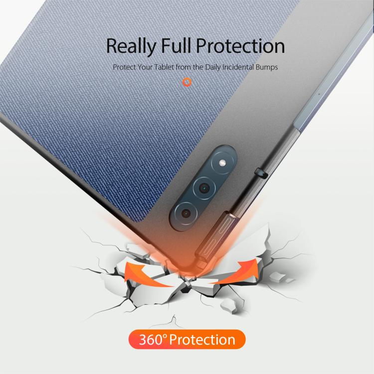 For Lenovo Yoga Tab Plus DUX DUCIS Domo Series Magnetic Flip Leather Tablet Case(Blue) - Lenovo by DUX DUCIS | Online Shopping UK | buy2fix