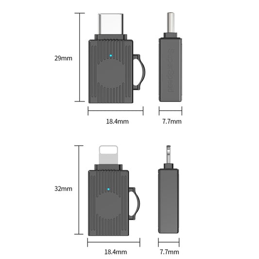 USB to 8 Pin Multifunction Travel Case Shape Apapter(Light Gold) by buy2fix