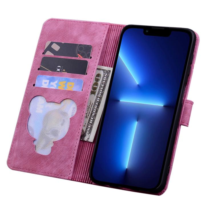 For iPhone Air Cartoon Sakura Cat Embossed Leather Phone Case(Rose Red) - iPhone Air Cases by buy2fix | Online Shopping UK | buy2fix