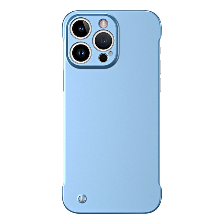 For iPhone 15 Pro Max Frameless Metallic Paint Hybrid PC Phone Case(Sierra Blue) - iPhone 15 Pro Max Cases by buy2fix | Online Shopping UK | buy2fix