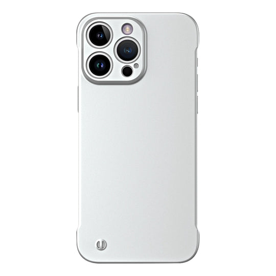 For iPhone 14 Pro Max Frameless Metallic Paint Hybrid PC Phone Case(Space Silver)