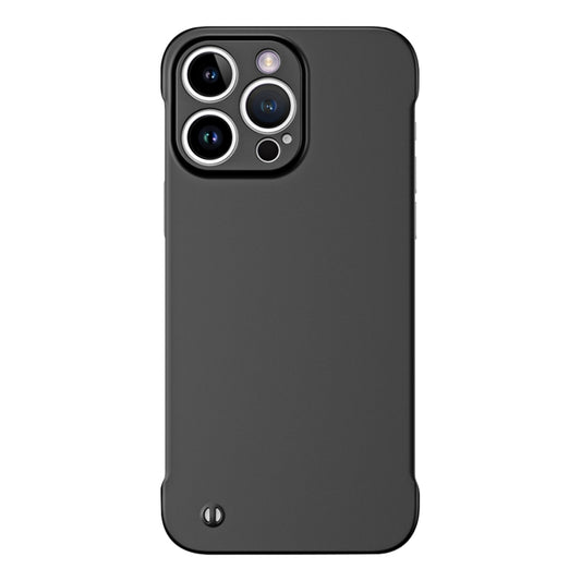 For iPhone 13 Pro Max Frameless Metallic Paint Hybrid PC Phone Case(Matte Black) - iPhone 13 Pro Max Cases by buy2fix | Online Shopping UK | buy2fix