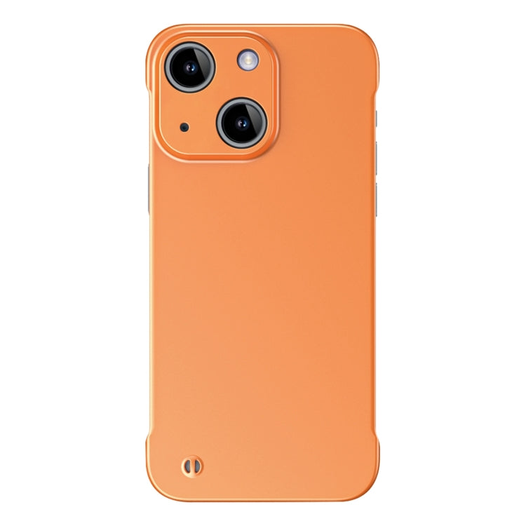 For iPhone 13 mini Frameless Metallic Paint Hybrid PC Phone Case(Orange) - iPhone 13 mini Cases by buy2fix | Online Shopping UK | buy2fix