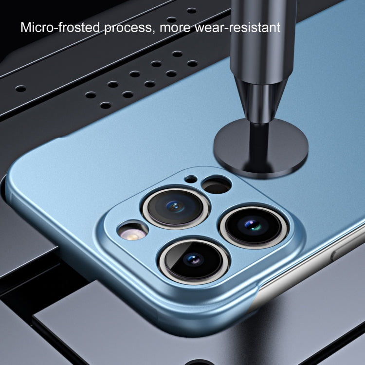 For iPhone 15 Pro Frameless Metallic Paint Hybrid PC Phone Case(Space Silver) - iPhone 15 Pro Cases by buy2fix | Online Shopping UK | buy2fix