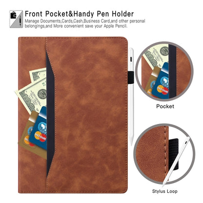 For Samsung Galaxy Tab S9 FE+ Splicing Shockproof Leather Tablet Case(Brown) by buy2fix