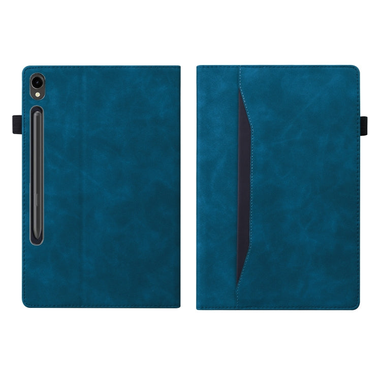 For Samsung Galaxy Tab S9 Ultra /S8 Ultra Splicing Shockproof Leather Tablet Case(Blue) - Galaxy Tab S9 Ultra Cases by buy2fix | Online Shopping UK | buy2fix