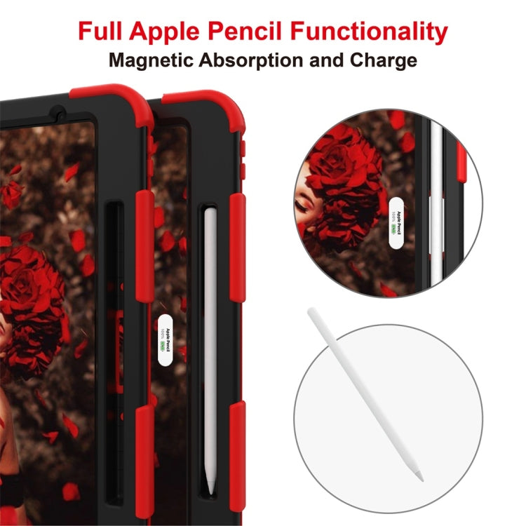 For iPad Pro 12.9 (2018) / (2020) Shockproof Two-Color Silicone Protective Tablet Case with Holder(Red+Black) - iPad Pro 12.9 (2020) Cases by buy2fix | Online Shopping UK | buy2fix