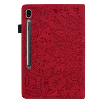 For Samsung Galaxy Tab S9 FE+ Calf Texture Embossed Leather Tablet Case(Red) - Galaxy Tab S9 FE+ by buy2fix | Online Shopping UK | buy2fix