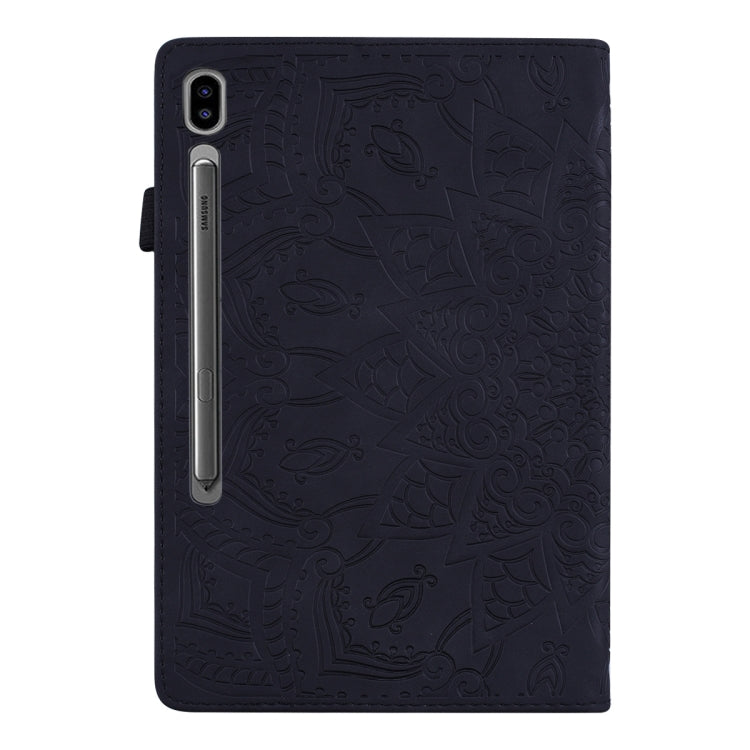 For Samsung Galaxy Tab S9 Ultra Calf Texture Embossed Leather Tablet Case(Black) - Galaxy Tab S9 Ultra Cases by buy2fix | Online Shopping UK | buy2fix