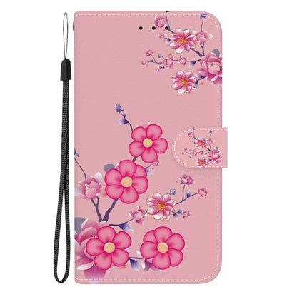 For OnePlus 13 Crystal Texture Colored Drawing Leather Phone Case(Cherry Blossoms) by buy2fix