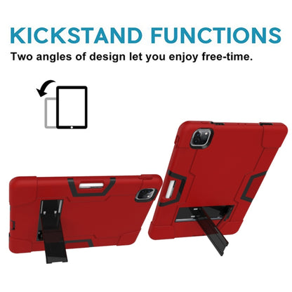 For iPad Pro 12.9 2021 / 2020 / 2019 Contrast Color Silicone + PC Protective Tablet Case with Holder(Red + Black) - iPad Pro 12.9 (2020) Cases by buy2fix | Online Shopping UK | buy2fix