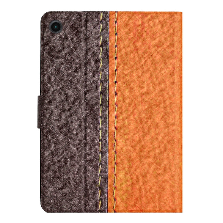 For Samsung Galaxy Tab A11+ / A9+ Stitching Solid Color Smart PU Tablet Case with Sleep / Wake-up Function(Orange) by buy2fix