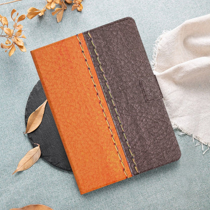 For Samsung Galaxy Tab A11+ / A9+ Stitching Solid Color Smart PU Tablet Case with Sleep / Wake-up Function(Orange) by buy2fix