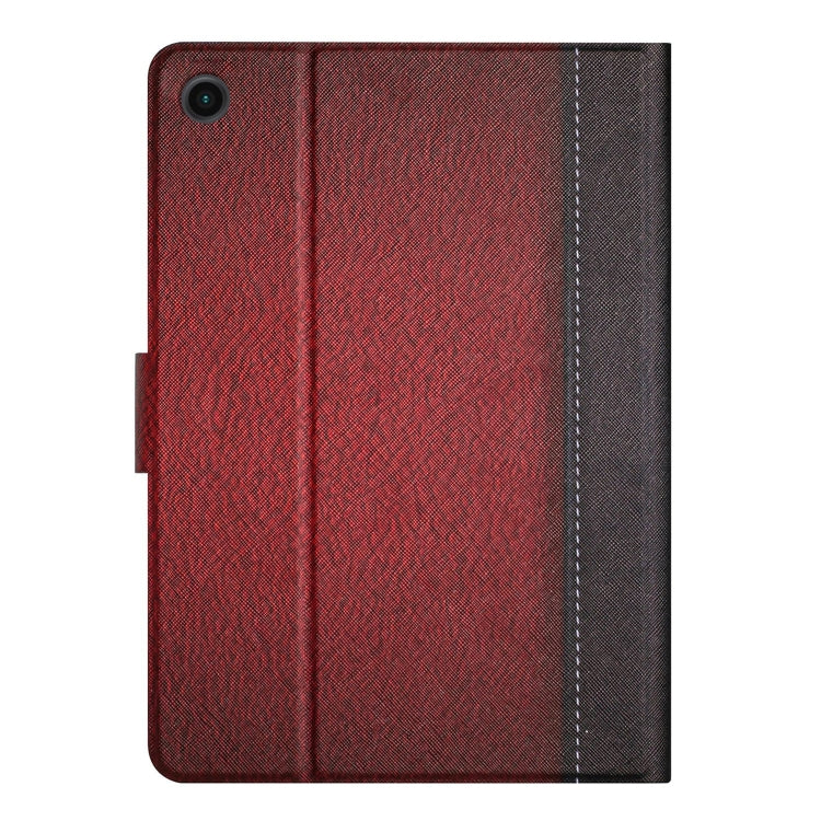 For Samsung Galaxy Tab A11+ / A9+ Stitching Solid Color Smart PU Tablet Case with Sleep / Wake-up Function(Red) by buy2fix