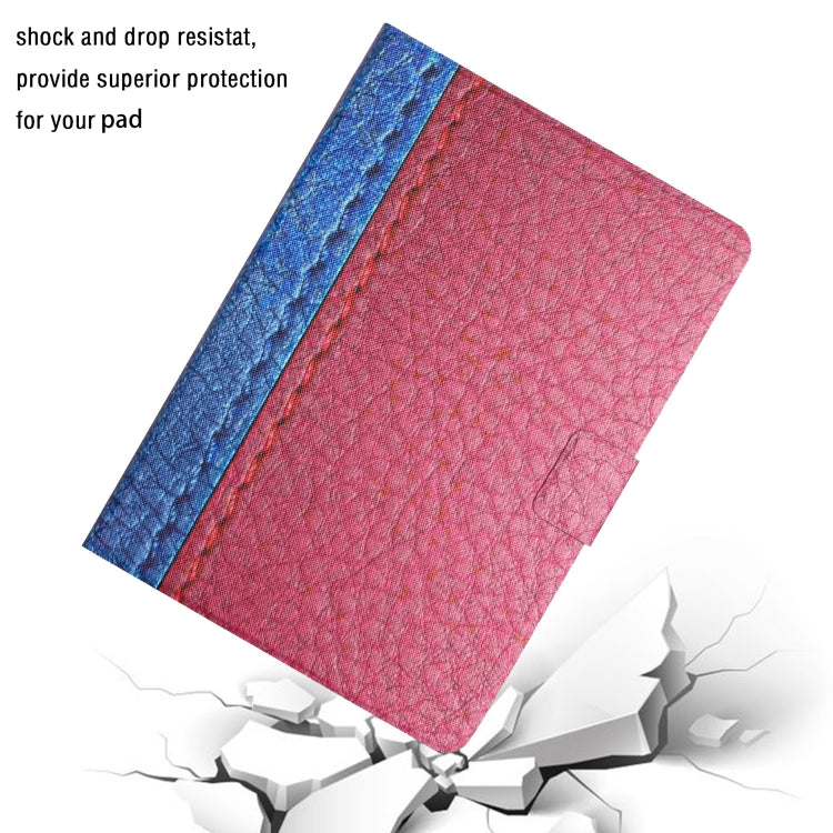 For Samsung Galaxy Tab A11+ / A9+ Stitching Solid Color Smart PU Tablet Case with Sleep / Wake-up Function(Rose Red) by buy2fix