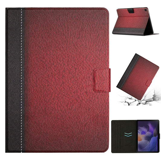 For Samsung Galaxy Tab A11 / A9 Stitching Solid Color Smart PU Tablet Case with Sleep / Wake-up Function(Red) by buy2fix