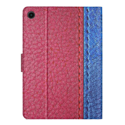 For Samsung Galaxy Tab A11 / A9 Stitching Solid Color Smart PU Tablet Case with Sleep / Wake-up Function(Rose Red) by buy2fix